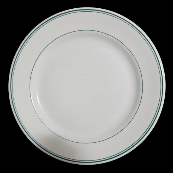 Shenango China Green Band Restaurant Ware Plates Set of 2 – 9" Heavy Duty - Picture 2 of 6